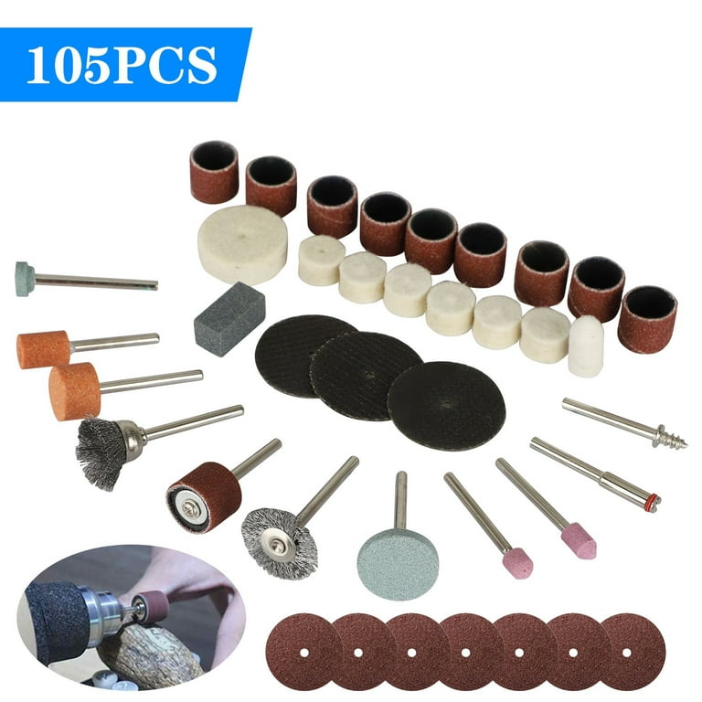 105Pcs Rotary Tool Accessories Set, Electric Grinding Attachment Kit, Multi Rotary  Tool Accessories Set, Grinding Polishing Drilling Kit Fit for Dremel Tool 