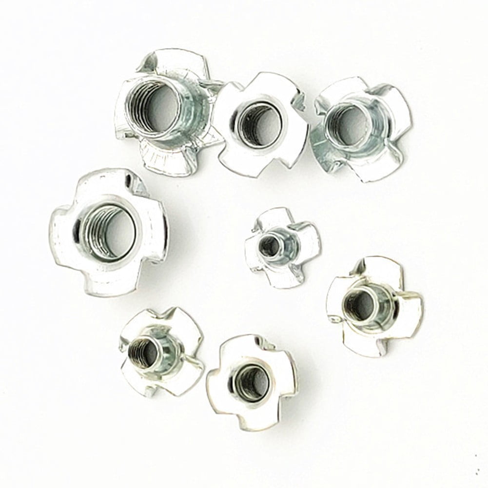 105Pcs T Nut Tee Nut 4 Pronged T-Nut Tee Nut 4 Pronged Blind Nut Stainless Steel