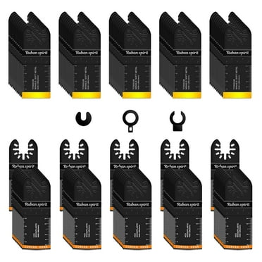 105Pcs Titanium & HCS Oscillating Tool Blades, Professional Oscillating Saw Blades for Wood Plastic Metal Cutting, Multi Tool Blades Compatible with Dewalt Bosch Milwaukee Ryobi