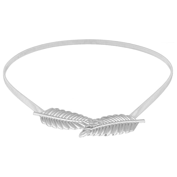 105cm Bowknot Leaves Chain Metal Vintage Belt Women SILVER LEAF