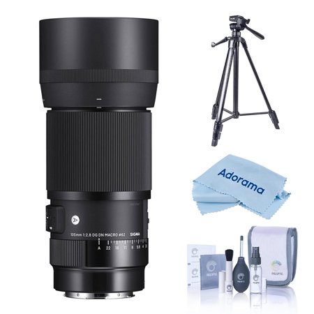 105mm f/2.8 DG DN ART Macro Lens for L Mount, Bundle with Vanguard Vesta 203AGH Tripod and Pistol Grip Head, Cleaning Kit, Cleaning Cloth
