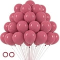 thumbnail image 1 of 105pcs Retro Hot Pink Balloons 12inch Party Latex Balloons for Boys Girls Birthday Baby Shower Gender Reveal Wedding Sunflower Party Decorations, 1 of 12