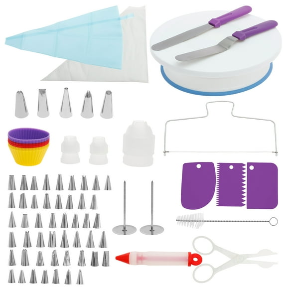 106/138 Pcs Cake Decorating Kit Complete Piping Bag and Tip Set for Beginner Multifunctional Frosting Piping Kit for Making Cake Dessert