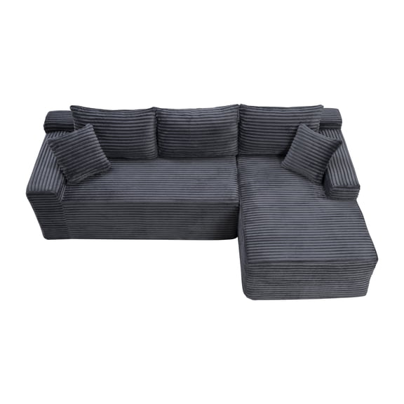 106.3" Cloud Modular Sectional Sofa Couch with L-Shape Chaise,Modern Minimalist Upholstered Couches for Living Room Bedroom,Deep Seat Corner Couch,No Assembly Required