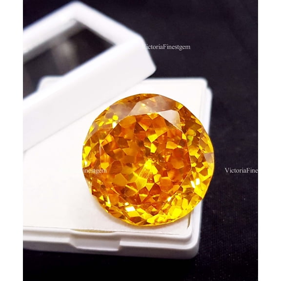 106 Ct Natural Dark Yellow Zircon Gemstones Round Shape High Quality Zircon Faceted For Jewelry Making Beads Wedding Ring & Necklace etc.