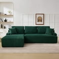 thumbnail image 1 of 106" L-Shaped Cloud Couch, Modular Corduroy Sectional Sofa with Chaise Lounge, No Assembly Required, Ultra-Plush Comfort, 1 of 8