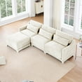 thumbnail image 1 of 106'' Modular Sectional Sofa with 11.8-inch Thick Cushions, L-Shaped Chenille Cloud Couch with Movable Ottoman and Lumbar Pillow for Living Room, Beige, 1 of 9