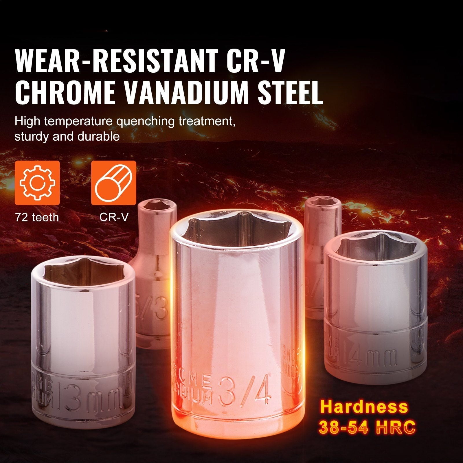 106-Pc 1/4" & 3/8" Drive Socket and Ratchet Set, 6-Point SAE/Metric ...