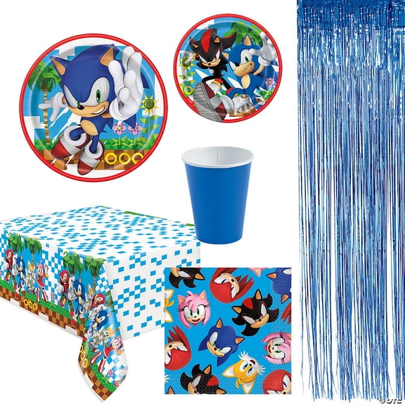 106 Pieces Sonic the Hedgehog Party Decorating Kit for 24