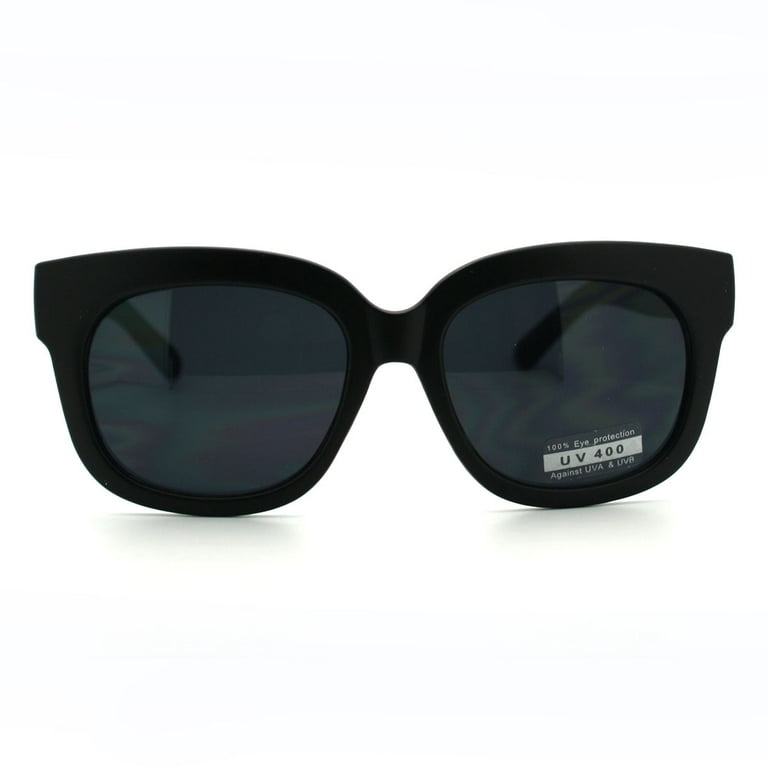 Oversized Horned Rim Sunglasses with UV400 Protection Plastic Frames Amazon.com: PASTL Oversized Square Sunglasses Black Thick  main image 2
