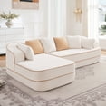 thumbnail image 1 of 106" Teddy Velvet Fabric Traditional Sofa, Clearance Couches with No Assembly, Modern Sofa Couch with Ergonomic Design for Living Room, White, 1 of 9