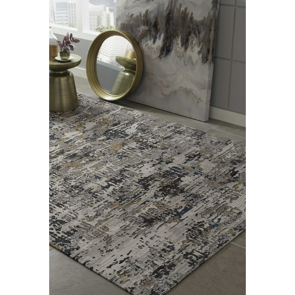 106" X 158" Grey Polyester Rug
