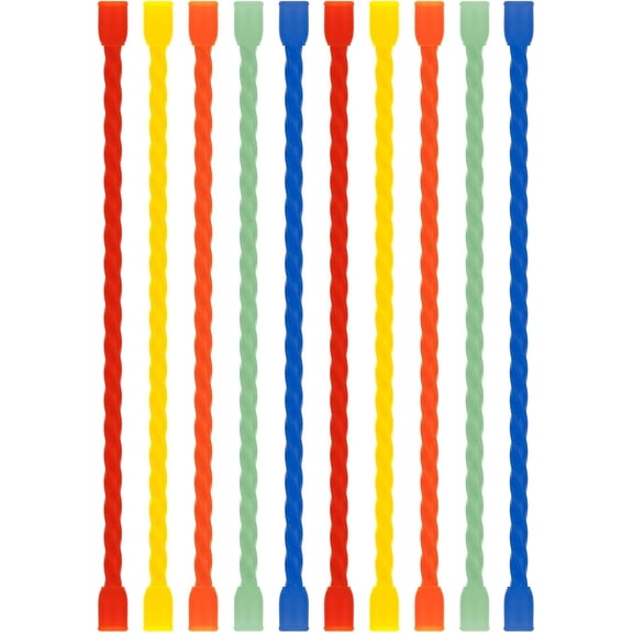 106-inch silicone cable ties - reusable twist ties, flexible steel core rubber cable ties, for bundling and securing, suitable for general wire ties indoors and outdoors (5 colors)