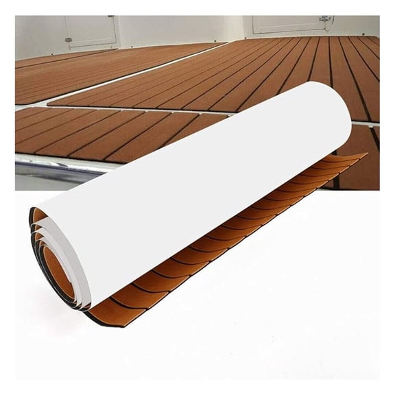 106''x35'' Foam Teak Sheet 6MM Marine Floor Pad Boat Decking Self-Adhesive for Marine Floor Decking Boat Fish Non-Slip Boat Flooring Pad