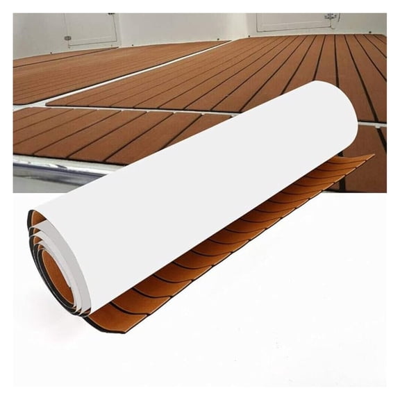106''x35'' Foam Teak Sheet 6MM Marine Floor Pad Boat Decking Self-Adhesive for Marine Floor Decking Boat Fish Non-Slip Boat Flooring Pad