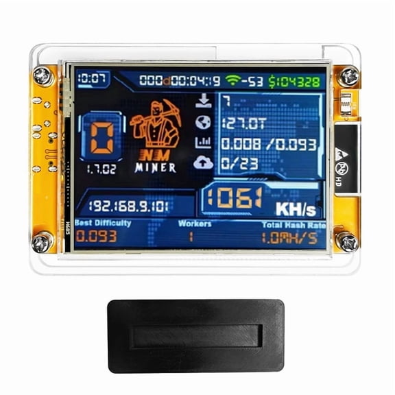 1060KH/S Desktop Crypto Miner with Stand Base, Acrylic Case Includes Cable (Color Varies), 2.8-Inch Display, Solo Mining