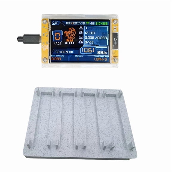 1060KH/S Solo Crypto Miner with 4-Slot Stand, 2.8-Inch Display, Acrylic Case