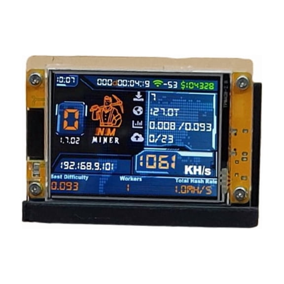 1060KH/s Desktop Crypto Miner with Stand and 2.8 Inch Display - Acrylic Case Kit