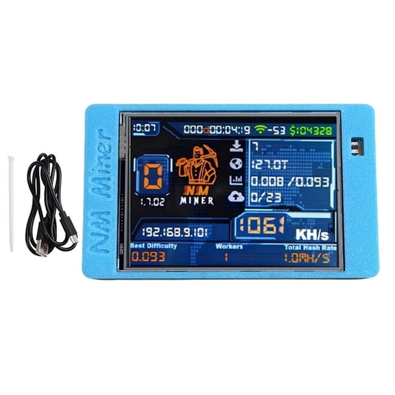 1060kh/S NMMiner Solo Miner Bitcoin BTC Crypto Solo Lottery Miner 2.8 Inch Color Display NMMiner