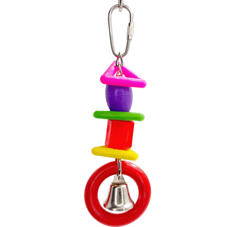 1062 Mini Geo Ringer M&M Bird Toys - Colorful Simple Easy To Play With Handmade Toy