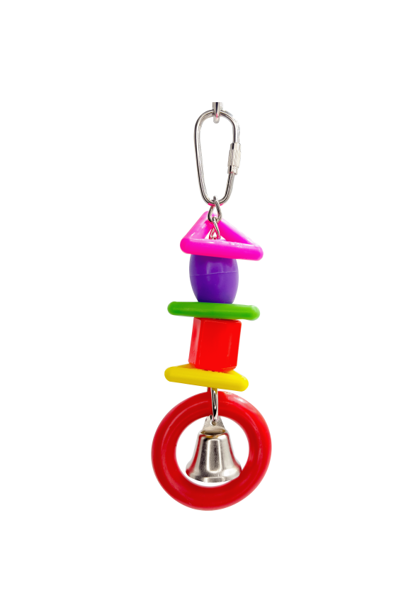 1062 Mini Geo Ringer M&M Bird Toys - Colorful Simple Easy To Play With Handmade Toy