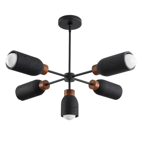 10625LVBK Maxim Lighting Pompeii - 5 Light Chandelier-12.25 Inch Tall and 36.5 Inch Wide-Lava Black Finish