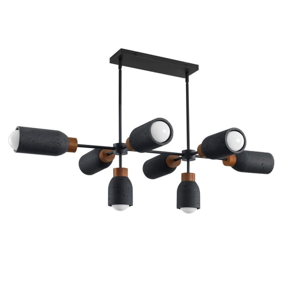 10628LVBK Maxim Lighting Pompeii - 8 Light Linear Pendant-12.25 Inch Tall and 30.75 Inch Wide-Lava Black Finish
