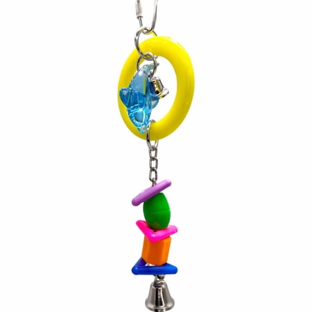 1063 Small Geo Dolphin Ringer M&M Bird Toys - Colorful Attractive Fun Pleasant