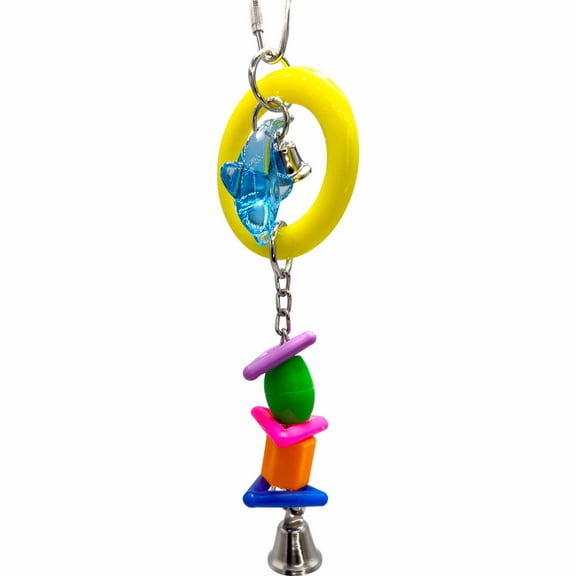 1063 Small Geo Dolphin Ringer M&M Bird Toys - Colorful Attractive Fun Pleasant