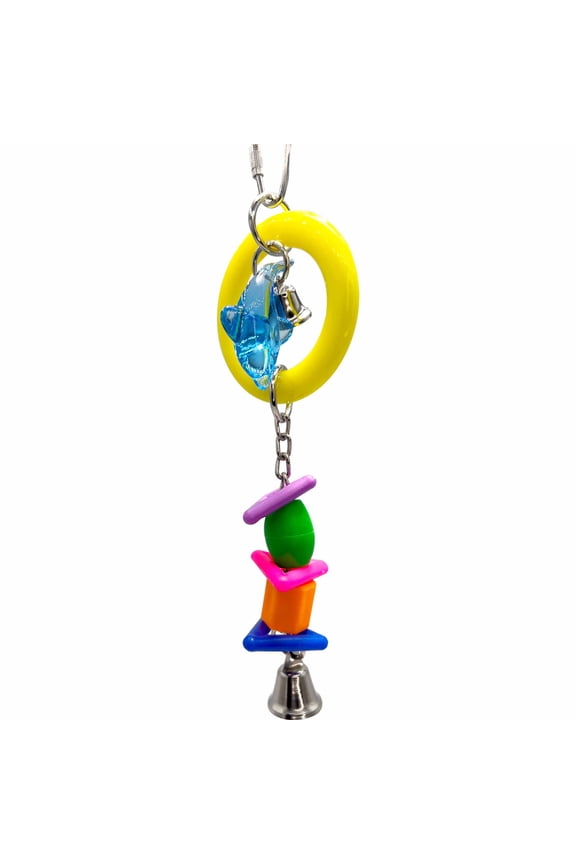 1063 Small Geo Dolphin Ringer M&M Bird Toys - Colorful Attractive Fun Pleasant
