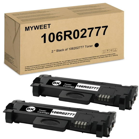 106R02777 (2-Pack Black) Toner Cartridges with Chip Compatible for Xerox 106R02777 Toner for Xerox Phaser 3052 3260 3260Dl 3260DNI WorkCentre 3215 3215NI 3225 3225DNI Printers