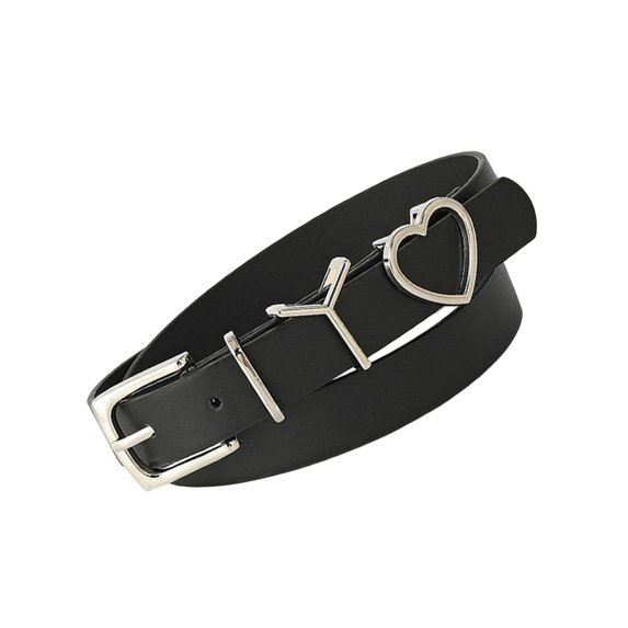 106cm Women PU Leather Waist Belt Prong Buckle Adjustable Eyelet Belt Pin