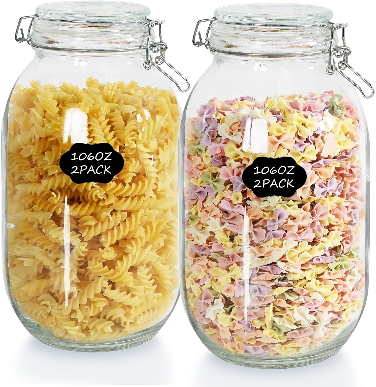 106oz Glass Jars with Airtight Lid, Large Mason Jars, Wide Mouth ...