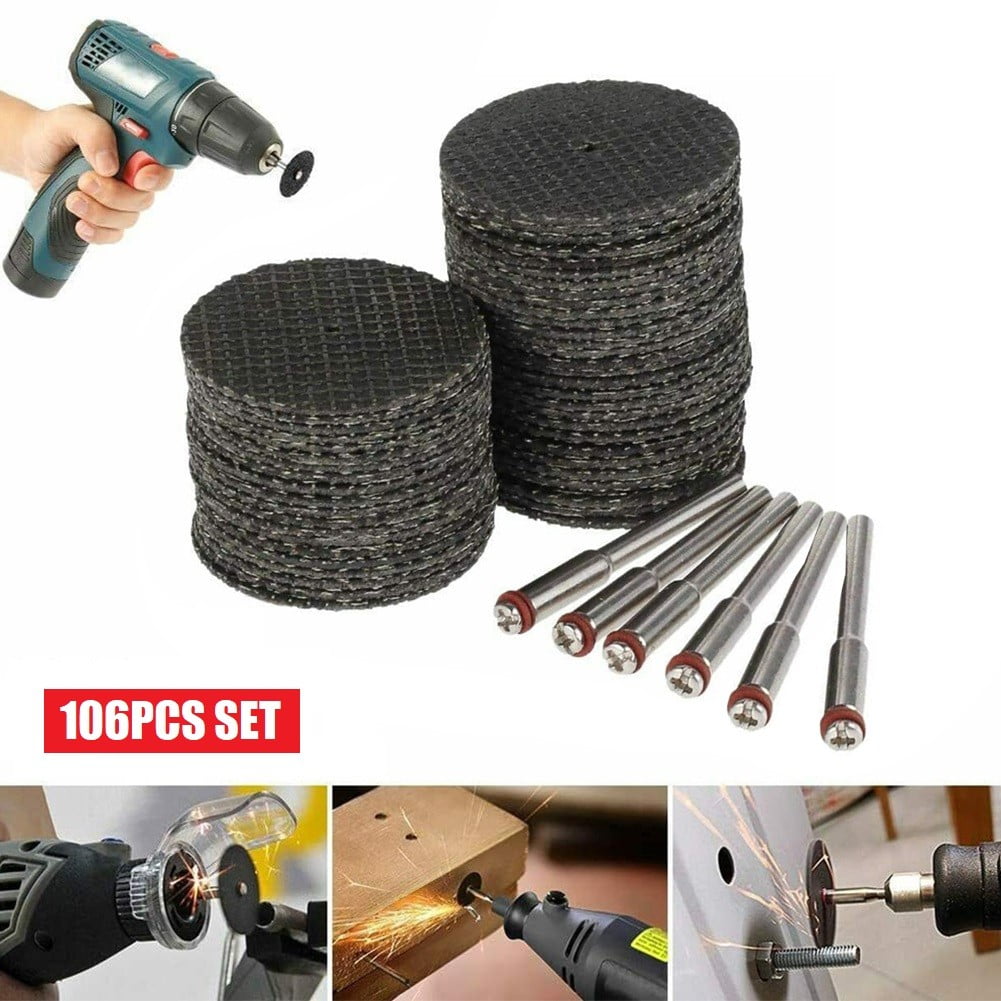 106Pcs 32mm Fiberglass Reinforced Cutting Disc Cutoff Wheels with