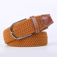 thumbnail image 1 of 107/120/130cm UNISEX Casual Knitted Pin Buckle Women Belt Woven Canvas Elastic Expandable Braided Stretch Jeans Belts for Men, 1 of 7