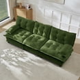thumbnail image 1 of 107" 3-Seater Cloud Sofa, Modular Sectional Couch, Modern Deep Seat Sofa for Living Room, Comfy Lattice Decored Seat Cushion, Breathable Chenille Fabric (Green), 1 of 11