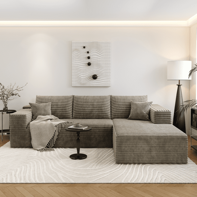 107.5" Cloud Sectional Couch with L-Shape Chaise,Modern Modular Sofa ...