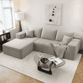 thumbnail image 1 of 107.5" Cloud Sectional Couch with L-Shape Chaise,Modern Modular Sofa for Living Room ,No Assembly Required,(Grey,Left Facing Chaise), 1 of 7