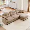 thumbnail image 1 of 107" Chenille Cloud Sectional Couches for Living Room, Fluffy Modular Cloud Couch Sectional with Chaise, Camel 3 Seater Sofa with Ottoman, Sofas para Sala, Comfy L Couch Set with Deep Seat, 1 of 11