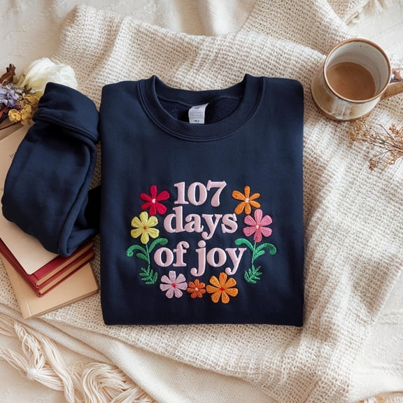 107 Days Of Hope Kamala Harris, Feminist Political Gift, Floral Tribute Thank You Kamala Embroidered, Political Message Sweatshirt