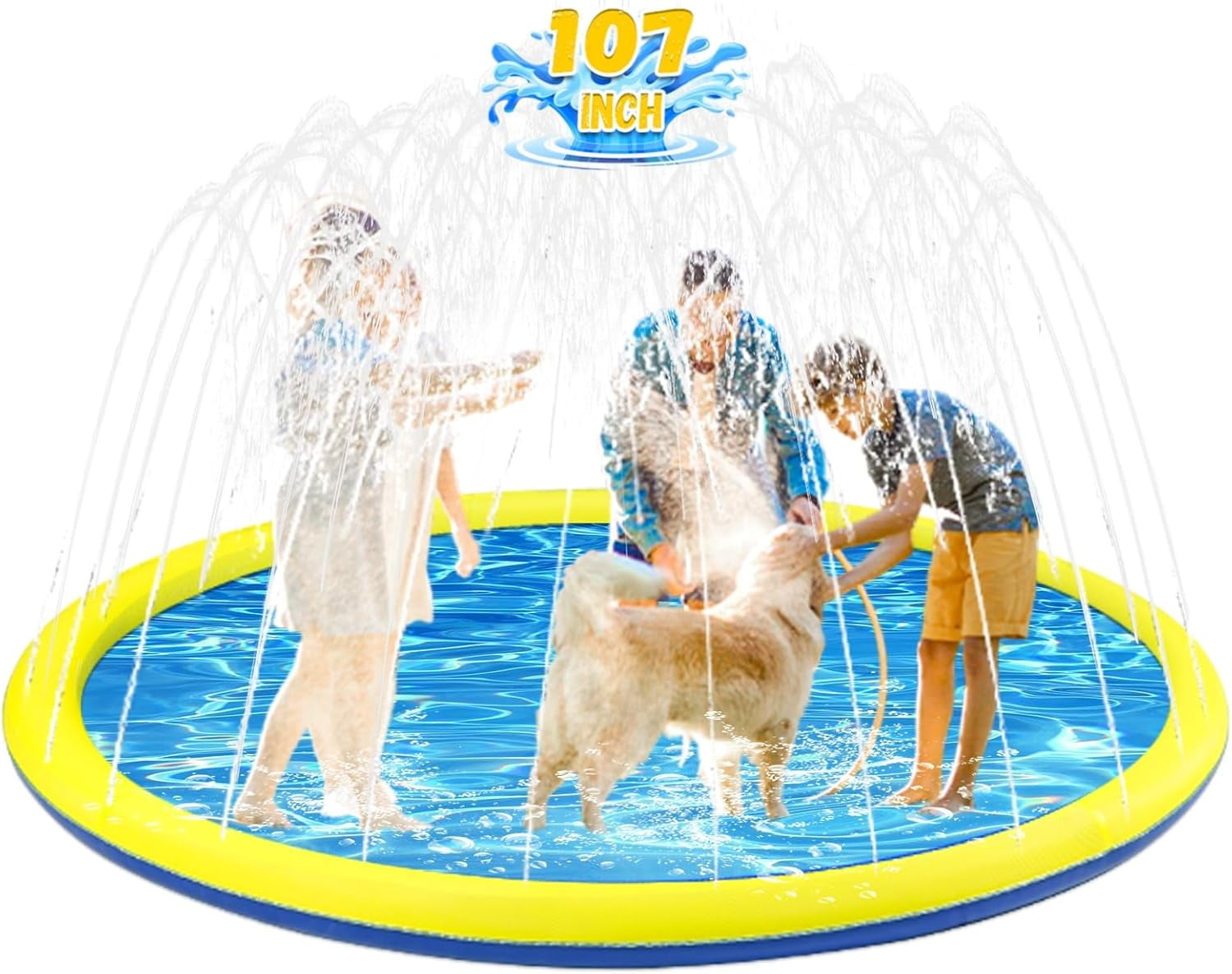 VISTOP 75-Inch Splash Pad For Kids & Dogs - Thick Non-Slip Sprinkler Mat, Summer Outdoor Water Toy
