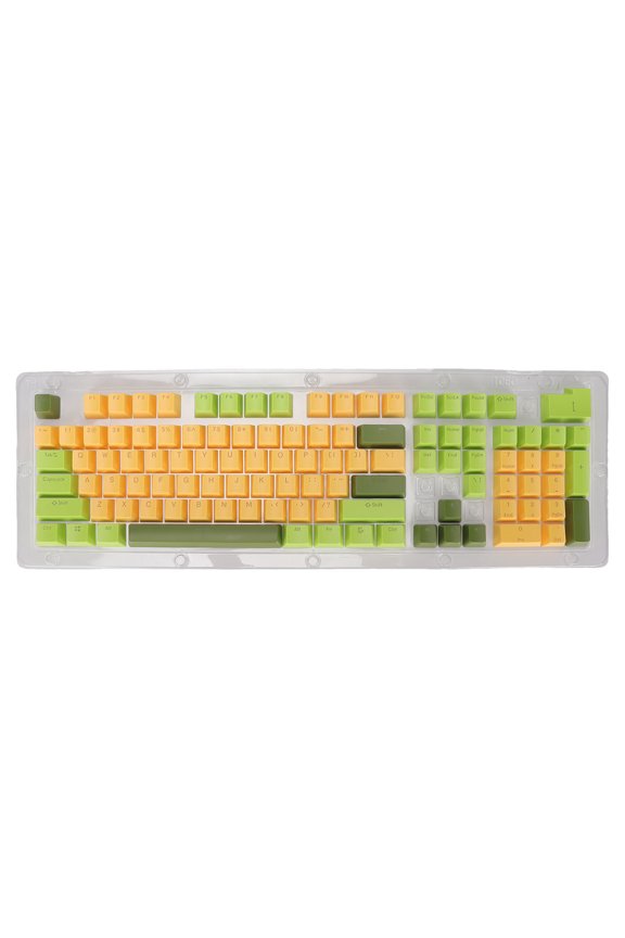 107-Key Arc Mech Keyboard, Matcha Yellow, Enhanced Typing Experience Three-Color Translucent Keycaps