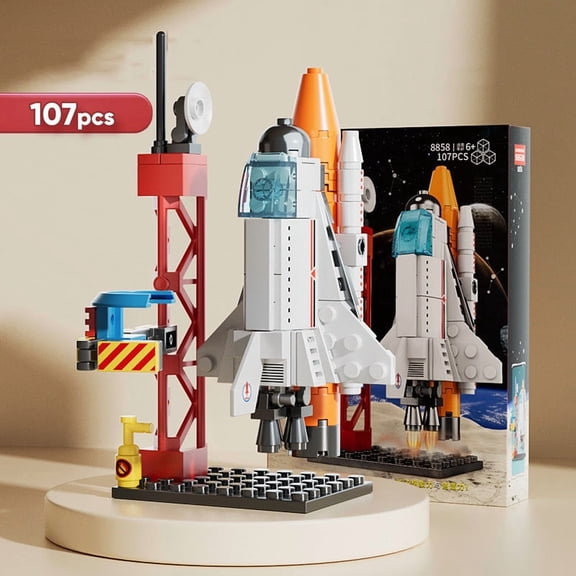 107 Piece DIY Building Blocks Space Rocket Craft Launch Center Base Puzzle Model Assembling Bricks