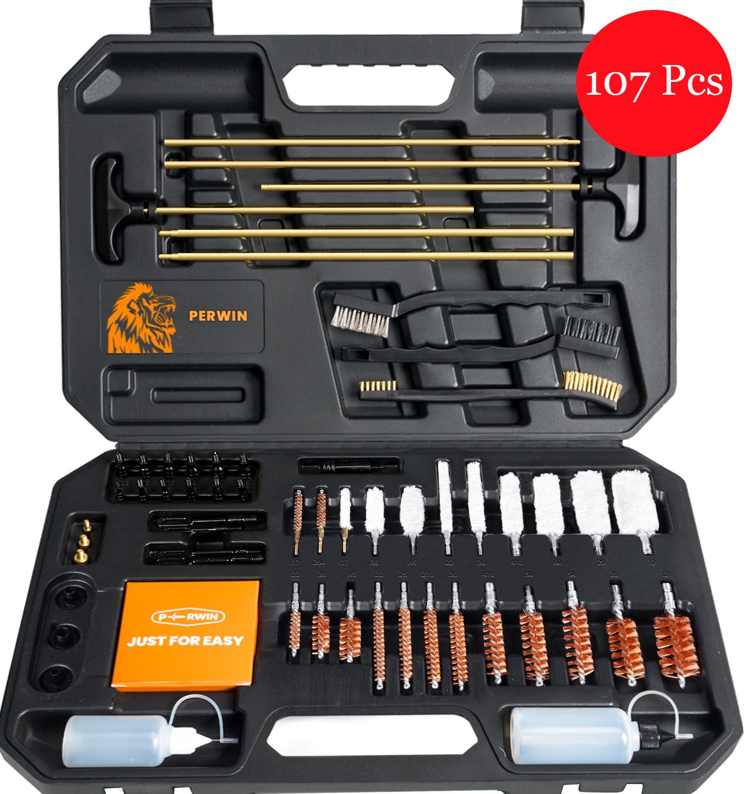 107Piece Universal Gun Cleaning Kit Complete Set for All Caliber