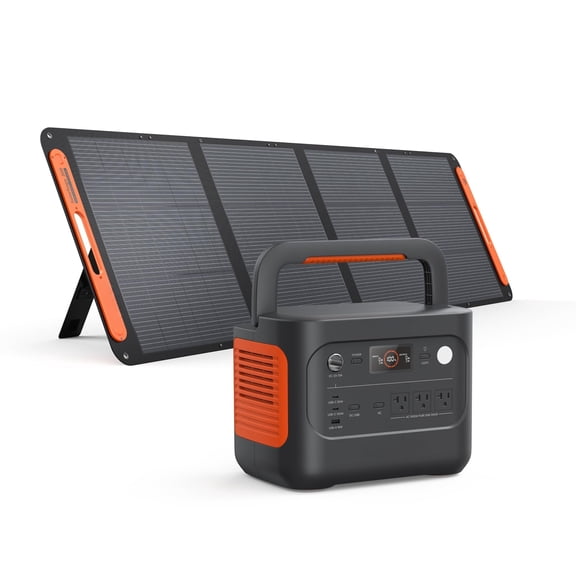 1070Wh Solar Generator Kit, 1000 v2 Portable Power Station with 200W Solar Panel, 1500W AC Power, 3000W Surge, LiFePO4 Battery