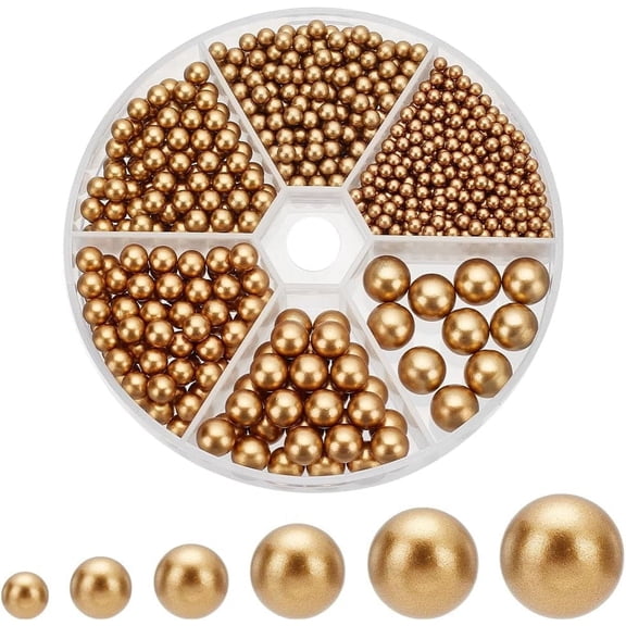 1070pcs Pearl Beads 6 Sizes No Holes Beads for Vase Filler Faux Pearl Beads