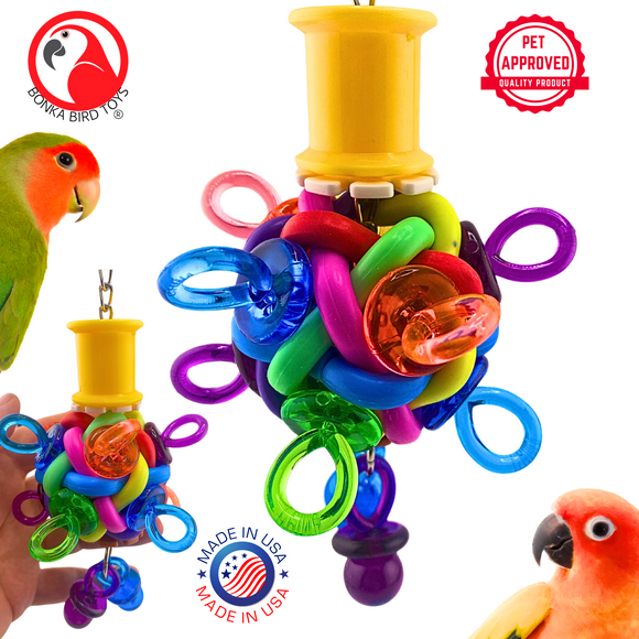 1072 Bead Ball Bird Toy