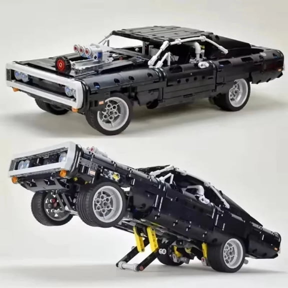 1077PCS Technical Car Dodged Charger Racing Car Building Blocks Model Movie Fast STEM Bricks for Adult Fans Toys Gifts