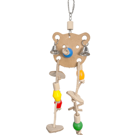 1079 Big Bear Ringing Puller Mandarin Bird Toys by M&M - Natural USA Sourced Vegetable Tanned Leather