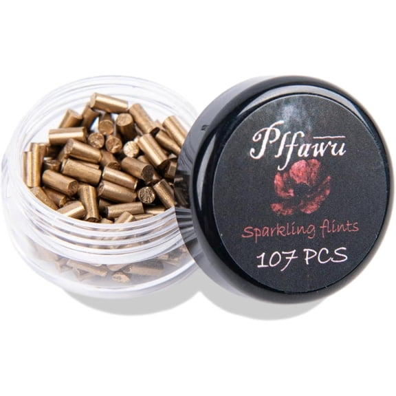 107Pcs Premium Sparkling Lighter Flints Refills - Compatible with & Clipper, Long-Lasting Flint Replacement for Use, Gold